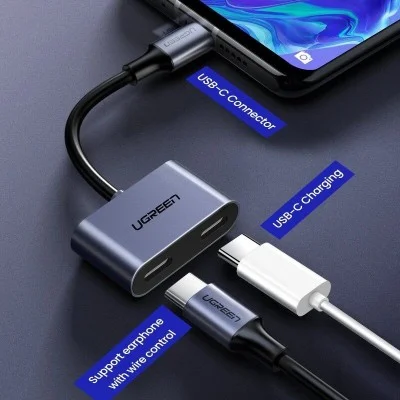 UGREEN USB-C One-Two Converter CM232 gray